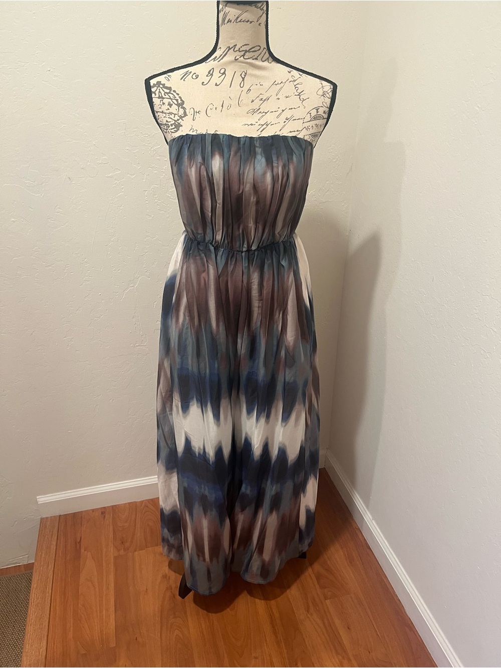 Banana Republic Strapless Tie-Dye Maxi Dress in Blue and Brown
